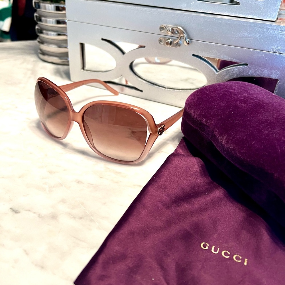 Gucci Women's Rose-Pink Gradient Oversized Sunglasses